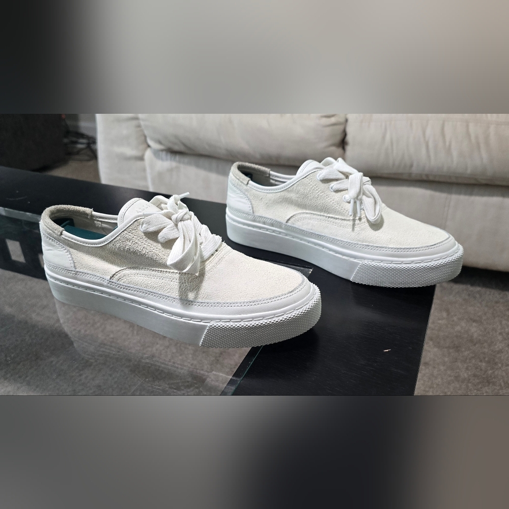ALLSAINTS Bella ☆ White Suede Sneakers ☆ EUC ☆ 40 Eur or 10 US Womens - Picture 4 of 9